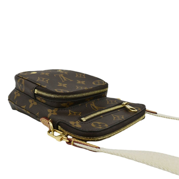 LOUIS VUITTON Utility Phone Sleeve Monogram Canvas Crossbody Bag Brown