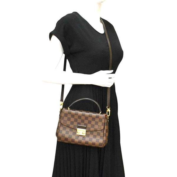 LOUIS VUITTON Croisette Damier Ebene Crossbody Bag Brown