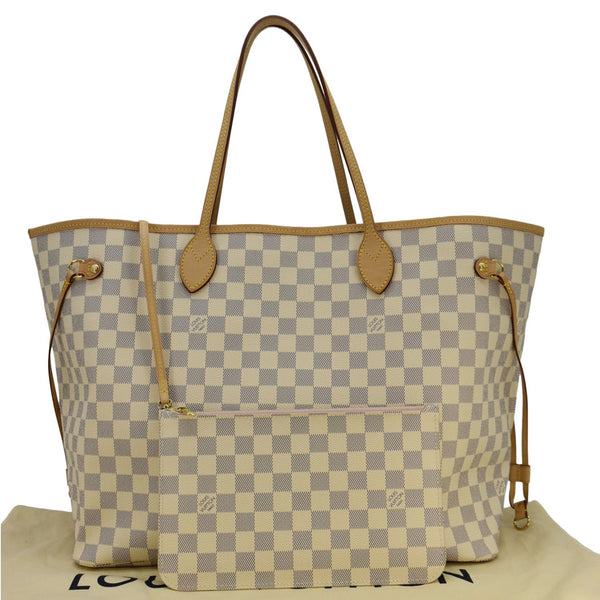 LOUIS VUITTON Neverfull GM Damier Azur Tote Shoulder Bag Rose Ballerine