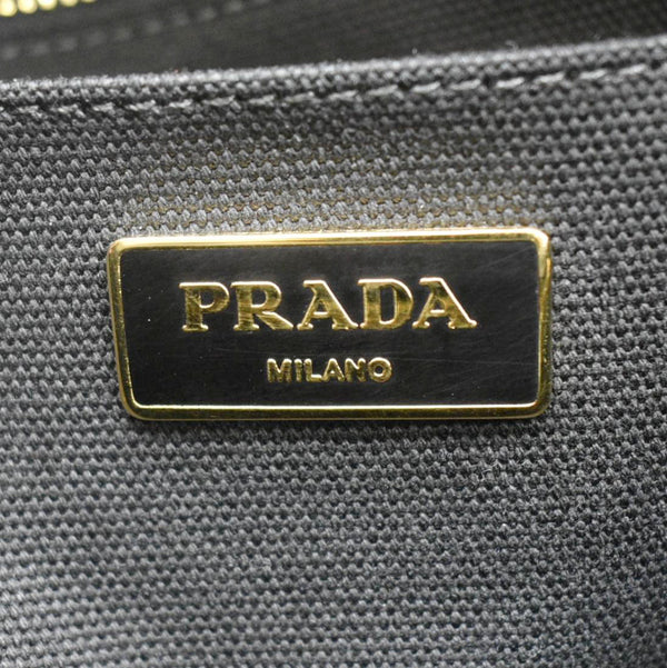 PRADA Canapa Righe Canvas Satchel Bag Multicolor