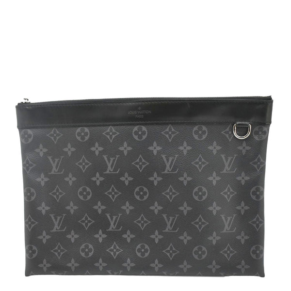 LOUIS VUITTON Monogram Eclipse Pouch Clutch Bag Black