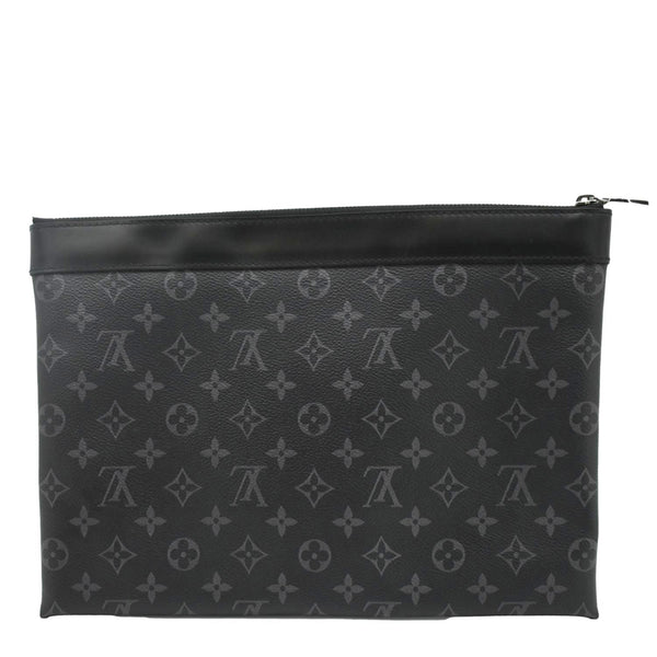 LOUIS VUITTON Monogram Eclipse Pouch Clutch Bag Black