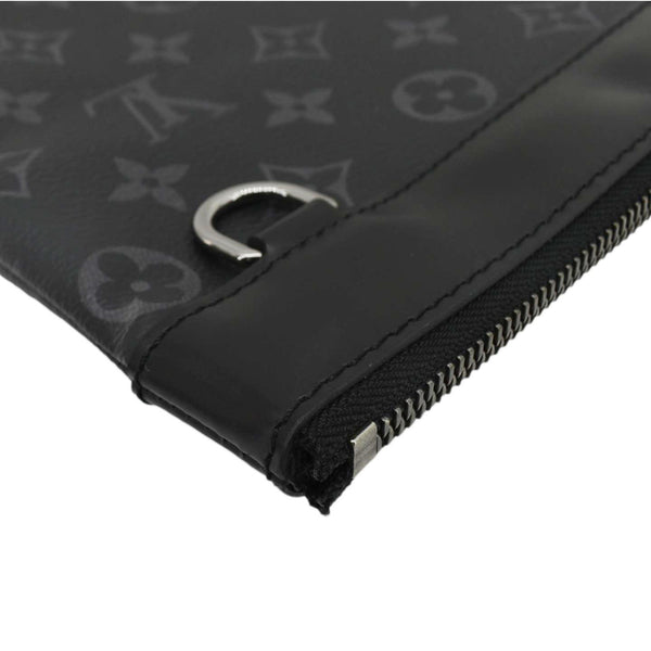 LOUIS VUITTON Monogram Eclipse Pouch Clutch Bag Black