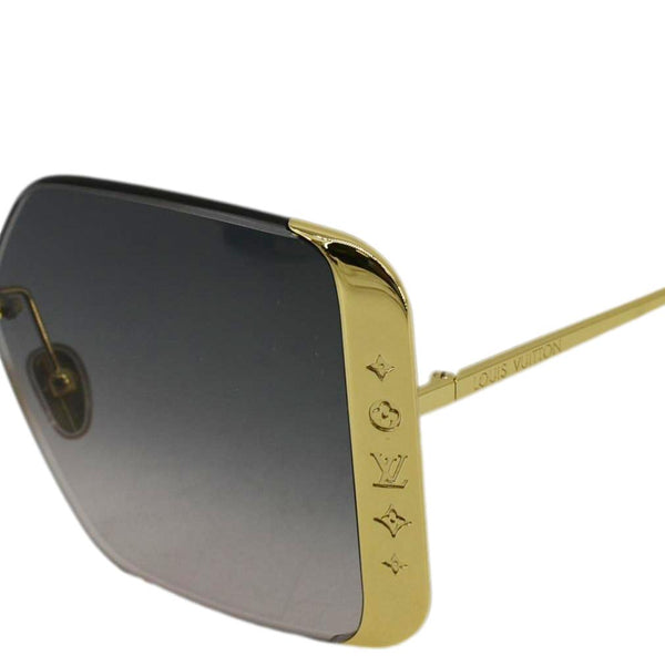 LOUIS VUITTON LV Moon Z1994U Metal Frame Gradient Blue Square Sunglasses Gold