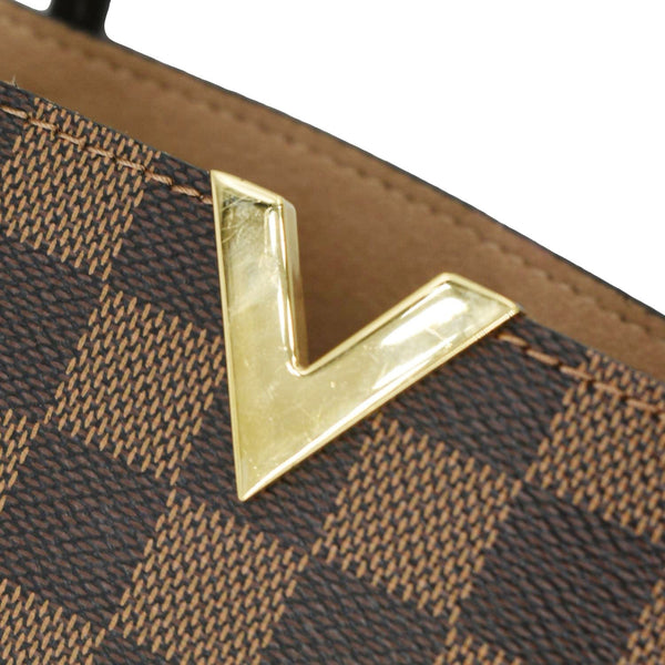 LOUIS VUITTON Kensington Damier Ebene Tote Bag Brown