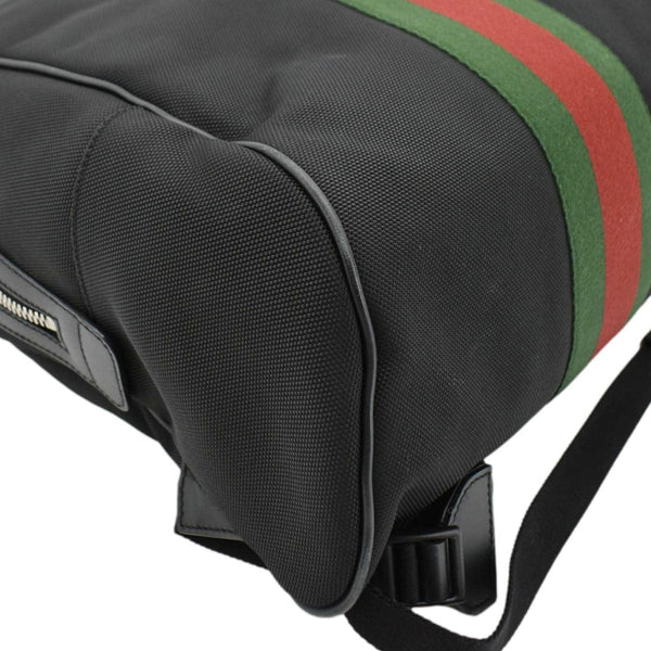 GUCCI Web Stripe Canvas Backpack Black 630918