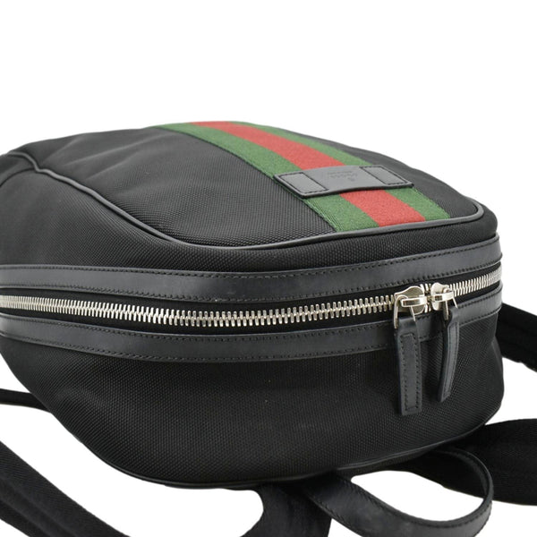 GUCCI Web Stripe Canvas Backpack Black 630918