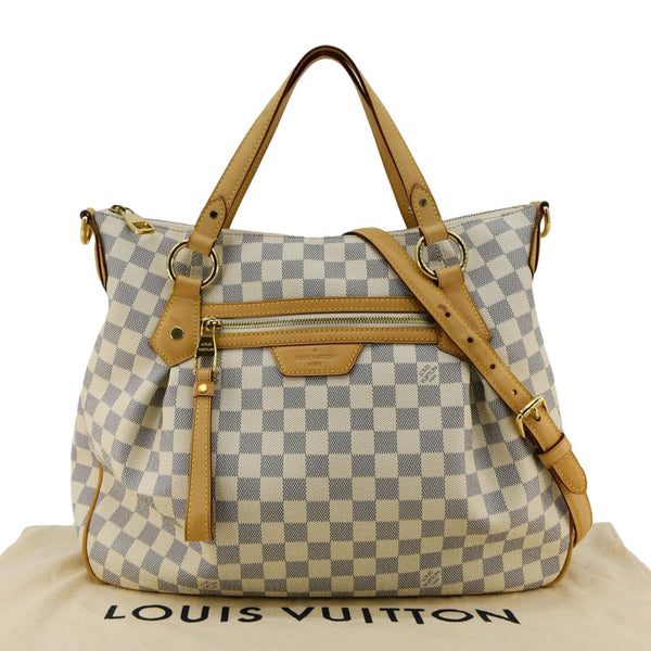 LOUIS VUITTON Evora MM Damier Azur Tote Shoulder Bag White