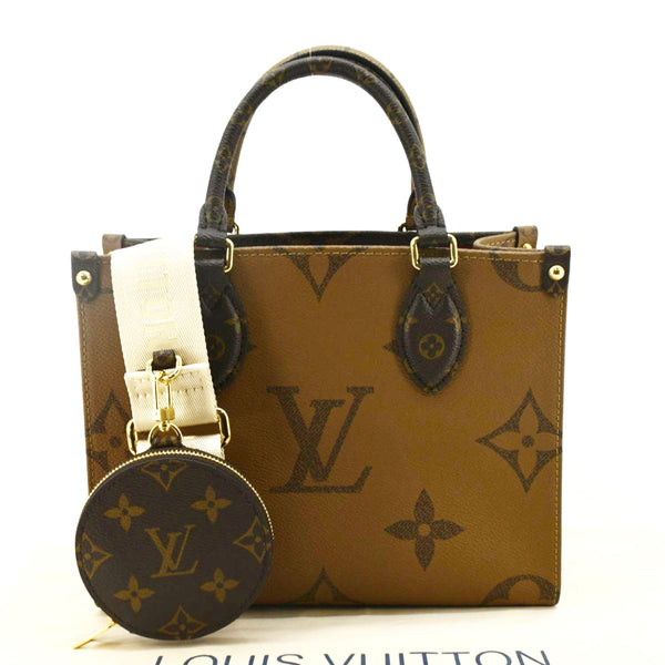 LOUIS VUITTON Onthego PM Giant Monogram Reverse Canvas Shoulder Bag Brown