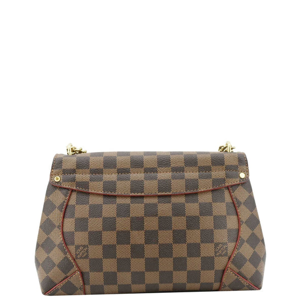 LOUIS VUITTON Caissa Chain Damier Ebene Clutch Shoulder Bag Brown