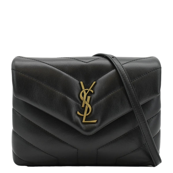 YVES SAINT LAURENT Loulou Toy Quilted Leather Crossbody Bag Black