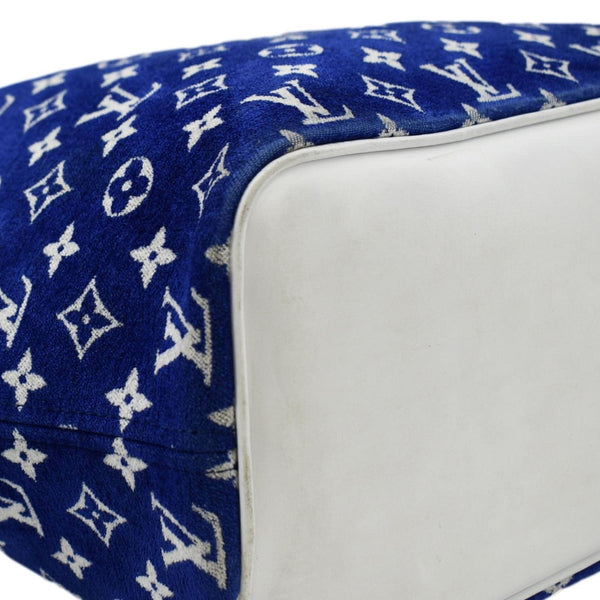 LOUIS VUITTON Neverfull MM  Jacquard Velvet Monogram Shoulder Bag Blue