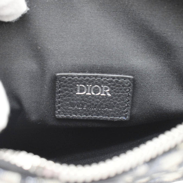 CHRISTIAN DIOR Saddle Oblique Jacquard Belt Crossbody Bag Navy Blue