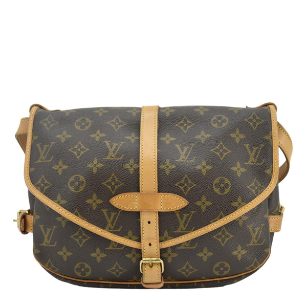 LOUIS VUITTON Saumur 30 Monogram Canvas Crossbody Bag Brown