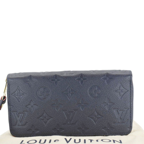 LOUIS VUITTON Clemence Monogram Empreinte Leather Wallet Navy Blue