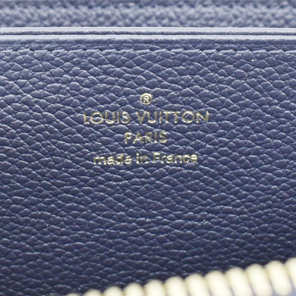 LOUIS VUITTON Clemence Monogram Empreinte Leather Wallet Navy Blue