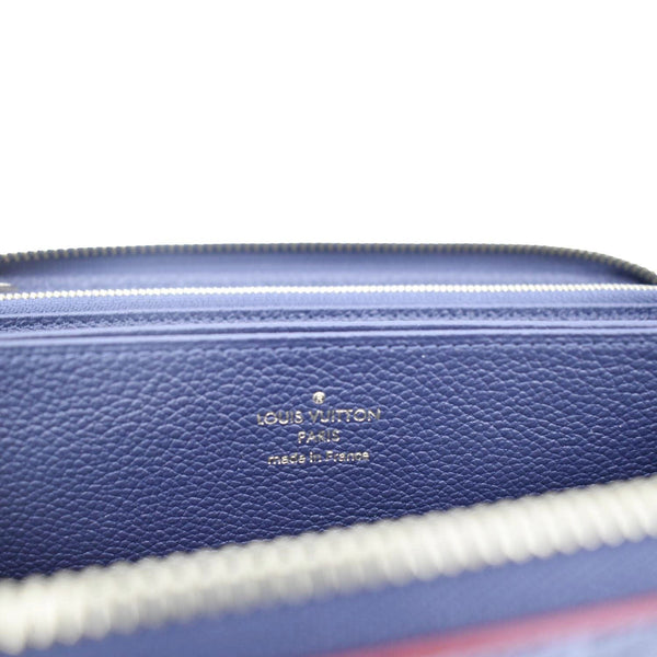 LOUIS VUITTON Clemence Monogram Empreinte Leather Wallet Navy Blue