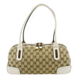 GUCCI Web Sherry Line GG Canvas Shoulder Bag Beige 161720