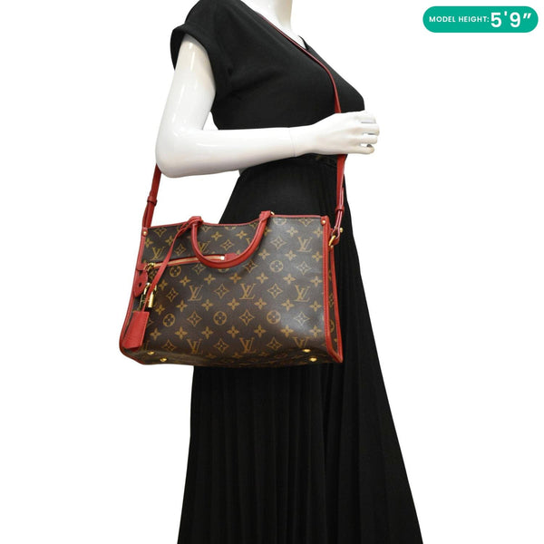 LOUIS VUITTON Popincourt Monogram Canvas Tote Bag Red