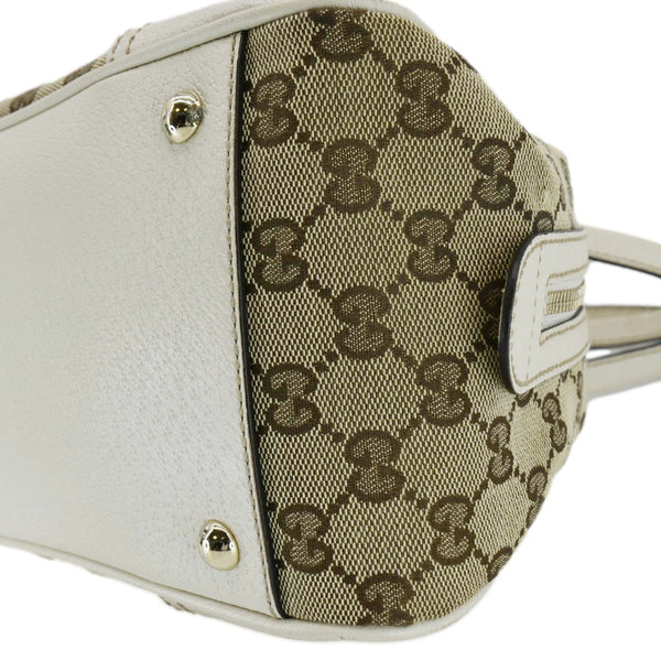 GUCCI Web Sherry Line GG Canvas Shoulder Bag Beige 161720