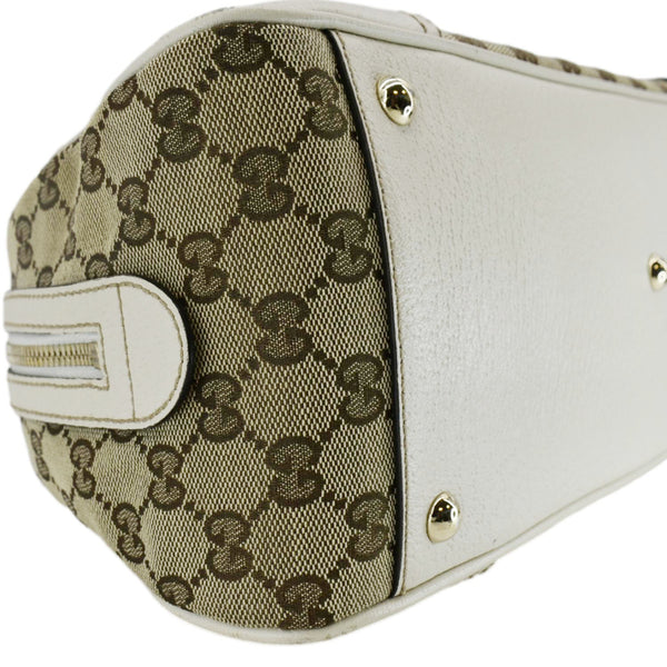 GUCCI Web Sherry Line GG Canvas Shoulder Bag Beige 161720