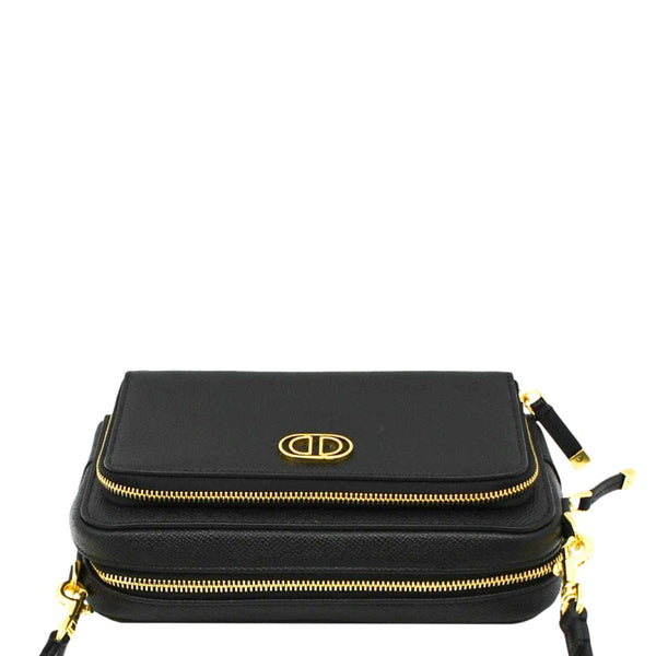 CHRISTIAN DIOR Caro Grained Leather Double Pouchtop look