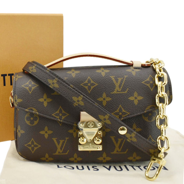 LOUIS VUITTON Metis East West Pochette Monogram Canvas Shoulder Bag Brown