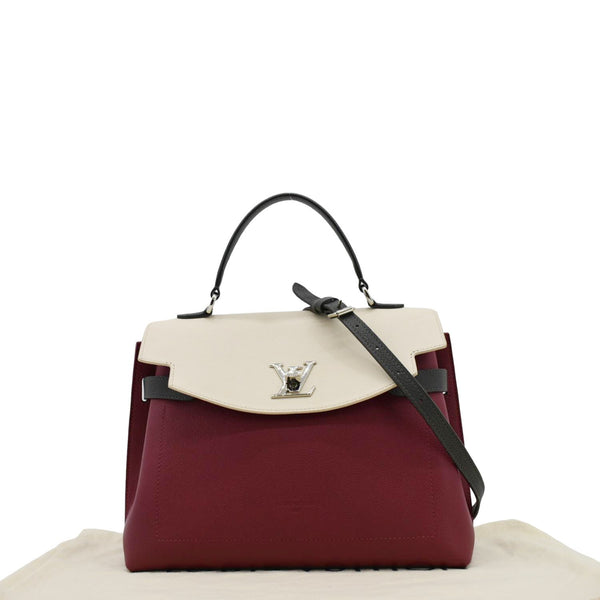 LOUIS VUITTON Lockme Ever MM Leather Crossbody Bag Maroon