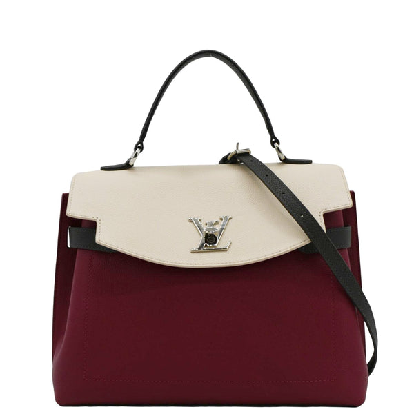 LOUIS VUITTON Lockme Ever MM Leather Crossbody Bag Maroon