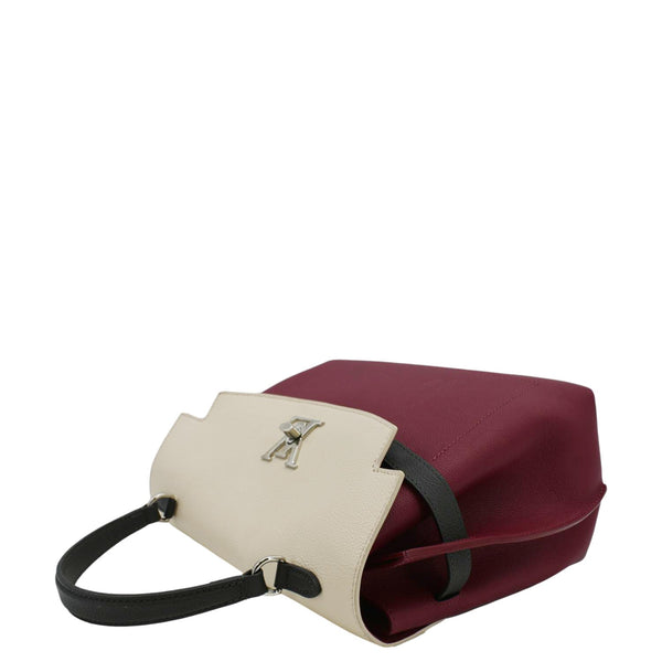 LOUIS VUITTON Lockme Ever MM Leather Crossbody Bag Maroon