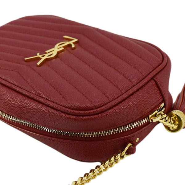 YVES SAINT LAURENT Lou Quilted Leather Camera Crossbody Bag Red