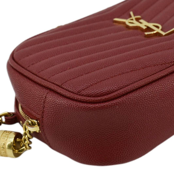 YVES SAINT LAURENT Lou Quilted Leather Camera Crossbody Bag Red