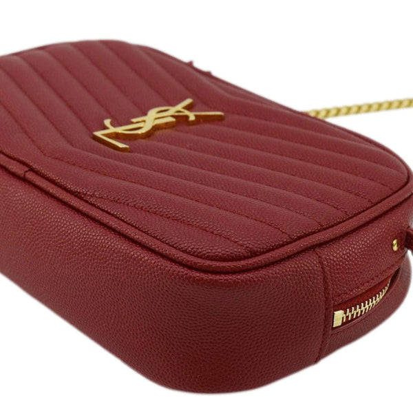 YVES SAINT LAURENT Lou Quilted Leather Camera Crossbody Bag Red