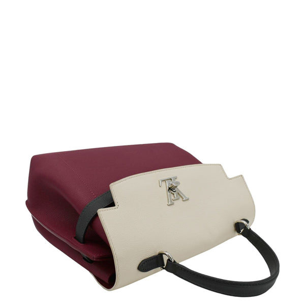 LOUIS VUITTON Lockme Ever MM Leather Crossbody Bag Maroon