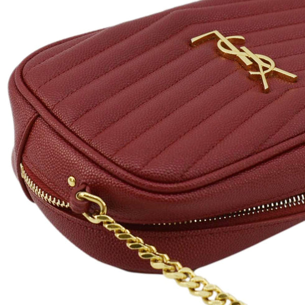 YVES SAINT LAURENT Lou Quilted Leather Camera Crossbody Bag Red