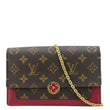 LOUIS VUITTON Flore Monogram Canvas Chain Wallet Shoulder Bag Fuchsia