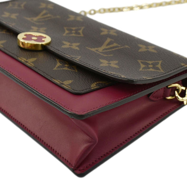 LOUIS VUITTON Flore Monogram Canvas Chain Wallet Shoulder Bag Fuchsia