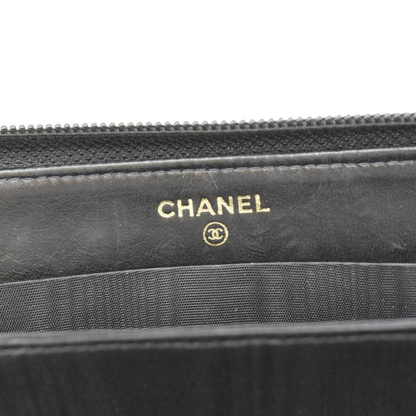 CHANEL CC Timeless Large Caviar Leather Zip Around Wallet Black