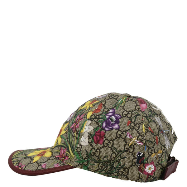 GUCCI Claudia Baseball GG Supreme Flora Canvas Hat Red 58 CM 603986