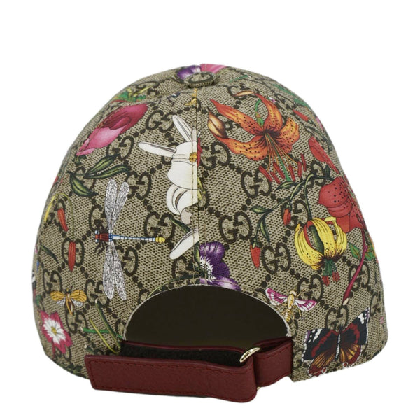 GUCCI Claudia Baseball GG Supreme Flora Canvas Hat Red 58 CM 603986