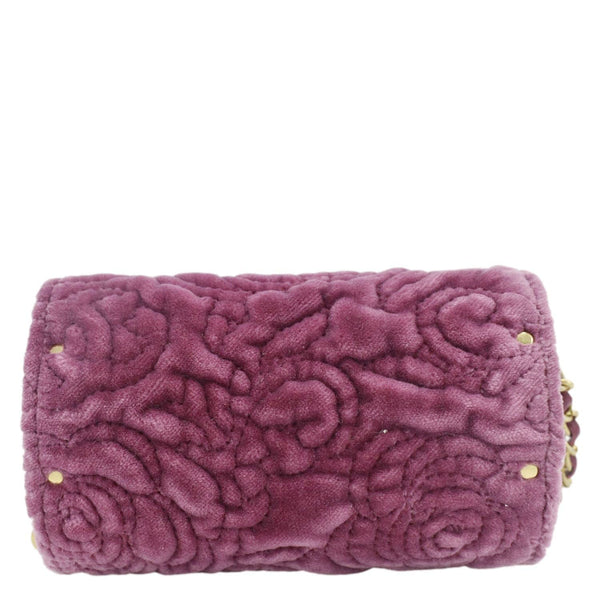 CHANEL Camellia Velvet Chain Vanity Bag Pink