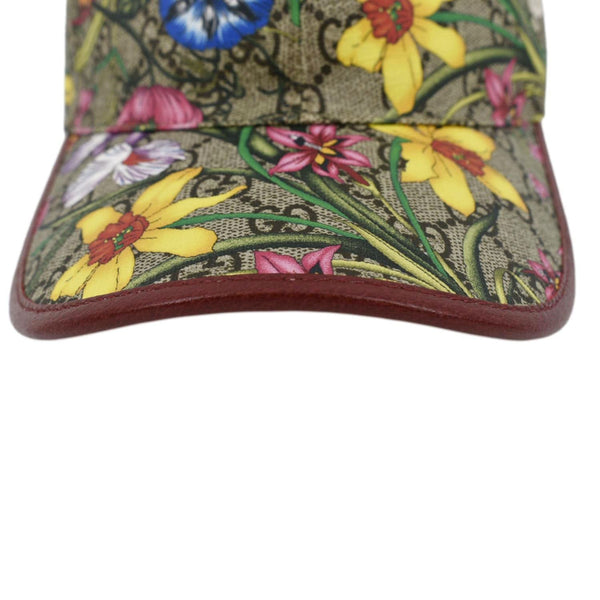 GUCCI Claudia Baseball GG Supreme Flora Canvas Hat Red 58 CM 603986