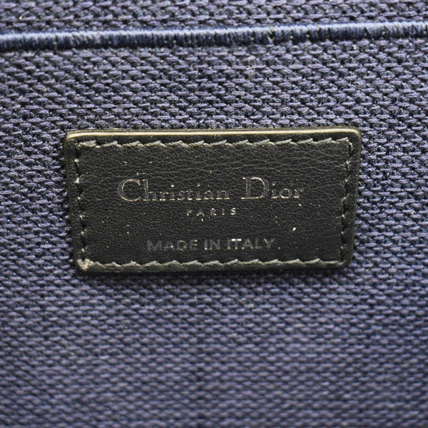 CHRISTIAN DIOR Travel Oblique Embroidery Canvas Vanity Case Blue