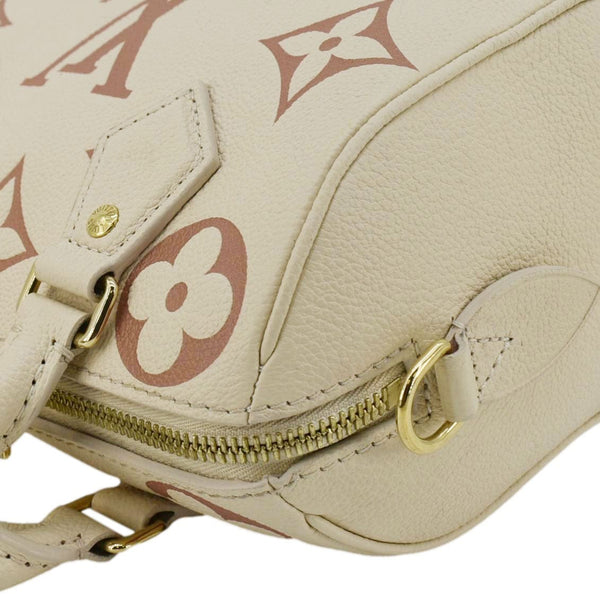 LOUIS VUITTON Speedy 20 Bandouliere Giant Monogram Empreinte Leather Shoulder Bag Cream