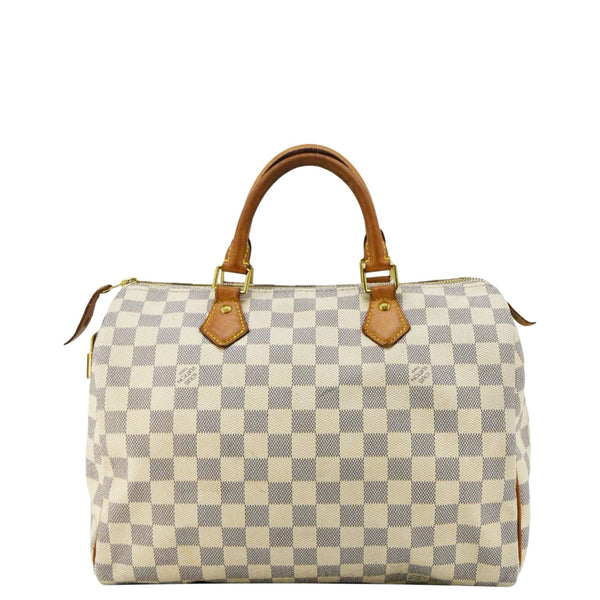 LOUIS VUITTON Speedy 30 Damier Azur Satchel Bag White