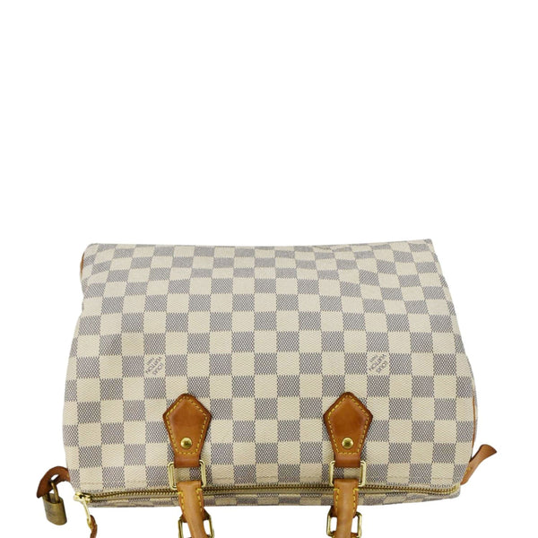 LOUIS VUITTON Speedy 30 Damier Azur Satchel Bag White