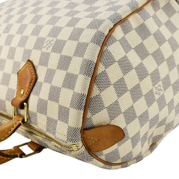 LOUIS VUITTON Speedy 30 Damier Azur Satchel Bag White