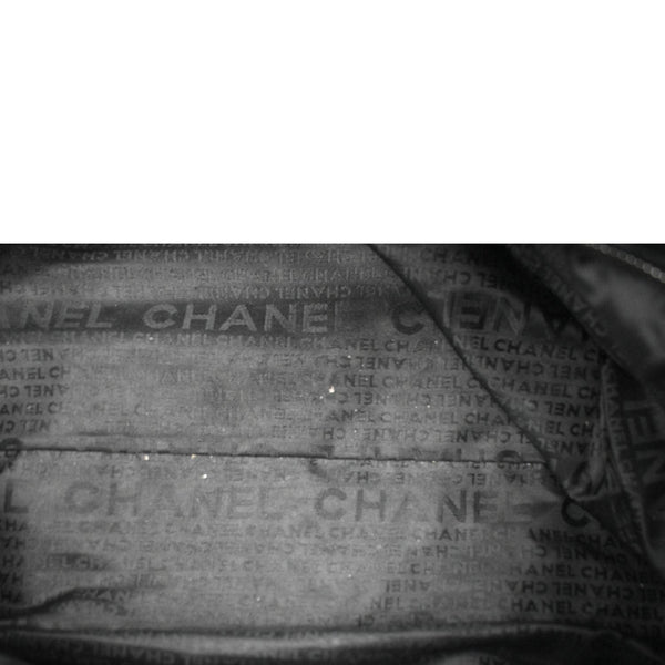 CHANEL Distressed Vintage Ligne Braid Calfskin Leather Tote Bag Black