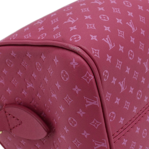 LOUIS VUITTON Speedy 20 Bandouliere Nanogram Leather Shoulder Bag Pink