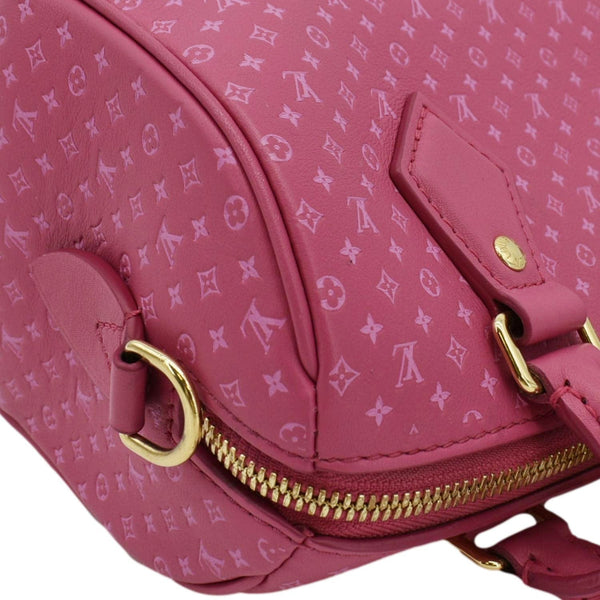 LOUIS VUITTON Speedy 20 Bandouliere Nanogram Leather Shoulder Bag Pink